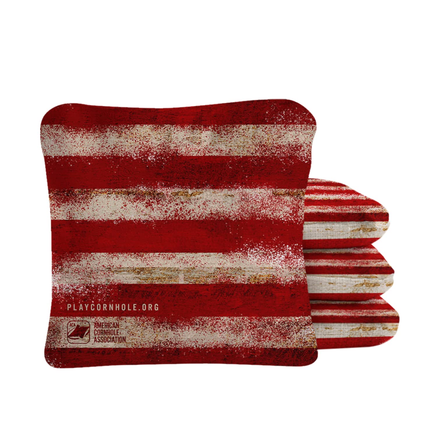 ACA Synergy Pro Professional Cornhole Bags Dual Sided Regulation 6x6 Set of 4 Vintage Stripes Red