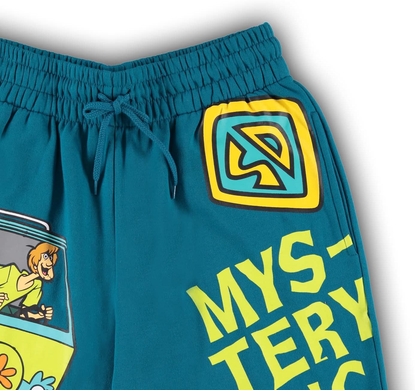 Scooby Doo Mens Throwback Shorts, Shaggy, Velma - Throwback Placement Print Shorts