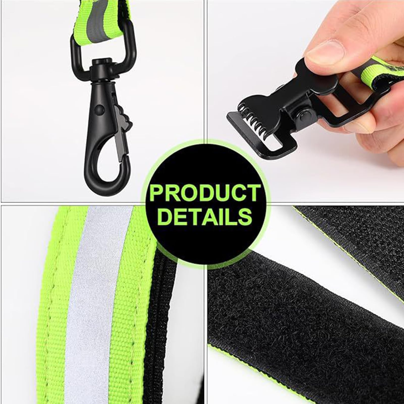 Sangle à gants – Ceinture de rangement en 2 parties avec garniture réfléchissante et crochet rotatif | Ceinture de gants de sécurité pour pompiers, sauveteurs et aides d'urgence pour soutenir la
