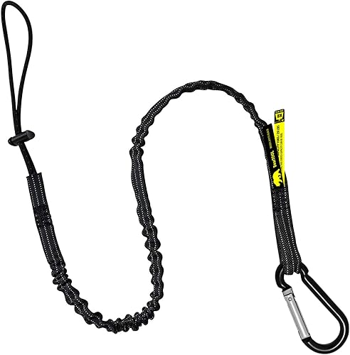 BearTOOLS Cordón para herramientas con mosquetón de resorte estándar y extremo de bucle ajustable, 35.4 in de longitud, límite de peso máximo de