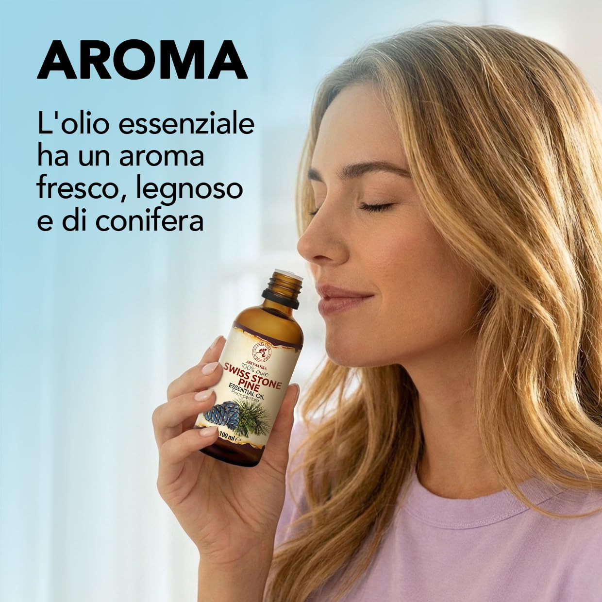 Olio Essenziale di Pino Svizzero 100 ml - Pinus Cembra - Svizzera - 100% Puro & Naturale - Aroma di Conifere - Olio Essenziale di Pino Cembro per Diffusori - Aromaterapia