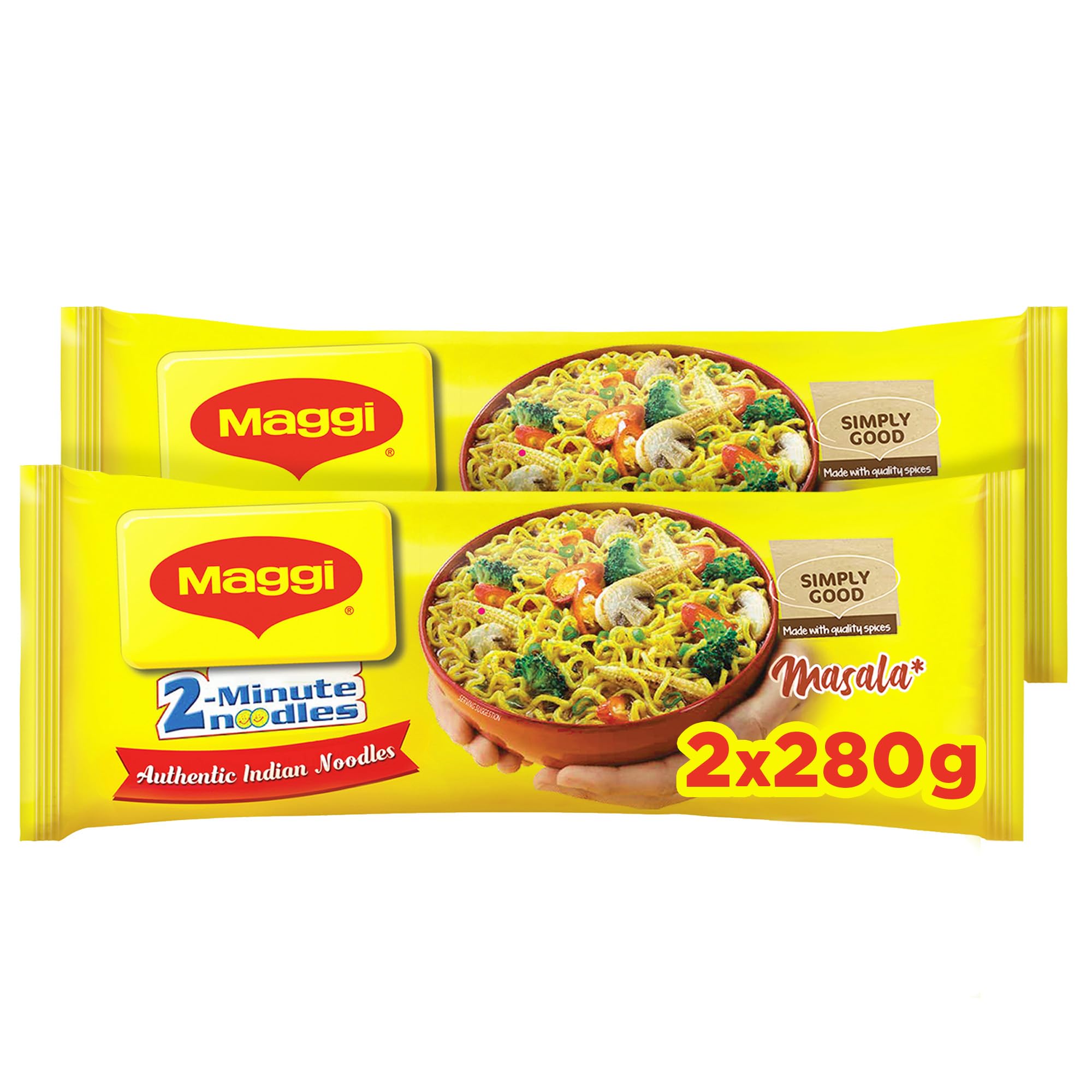 Nestle Maggi 2-Minute Masala NoodlesValue Pack (280g x 2)