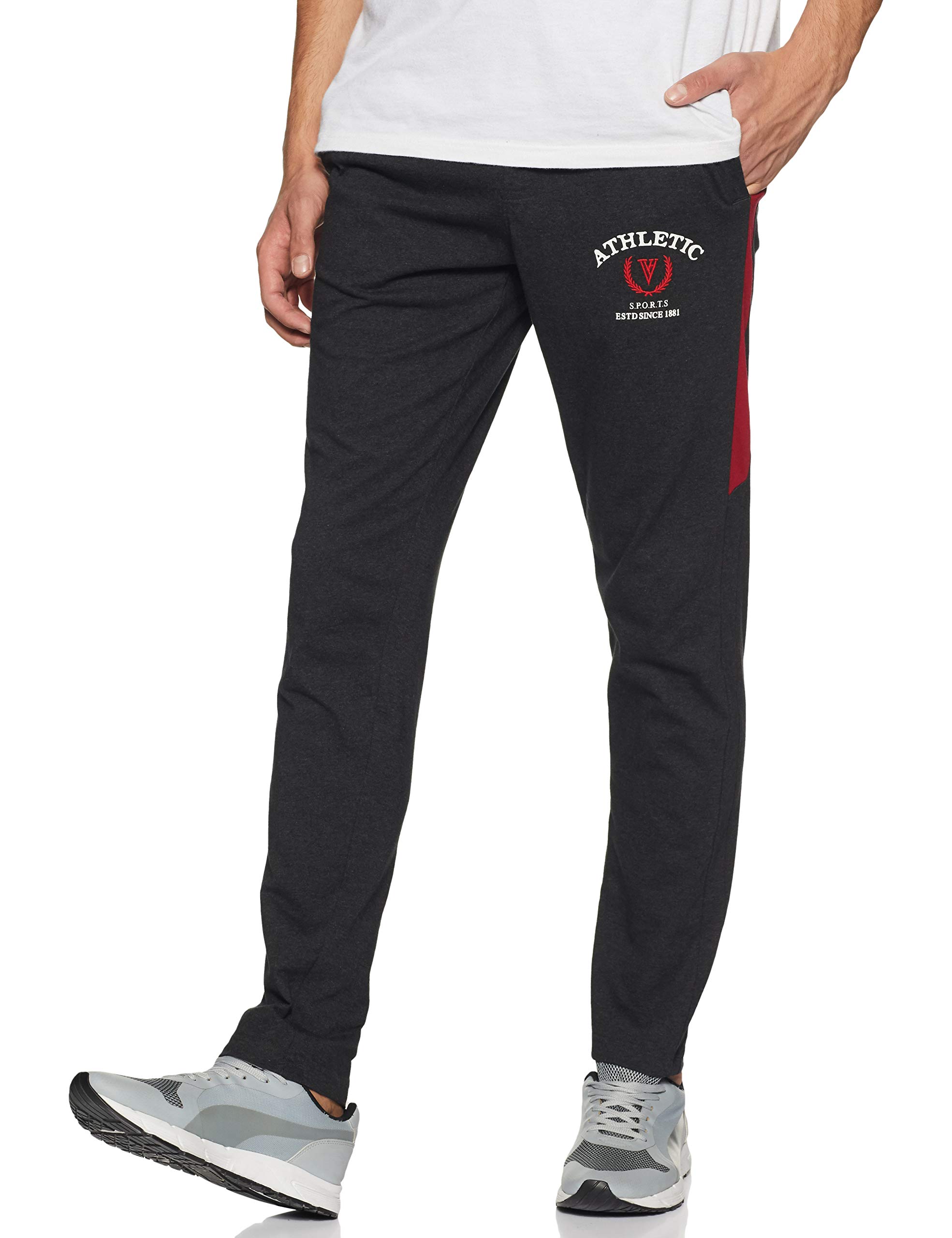 Van HeusenMen's Mid Rise Regular Fit Trackpants