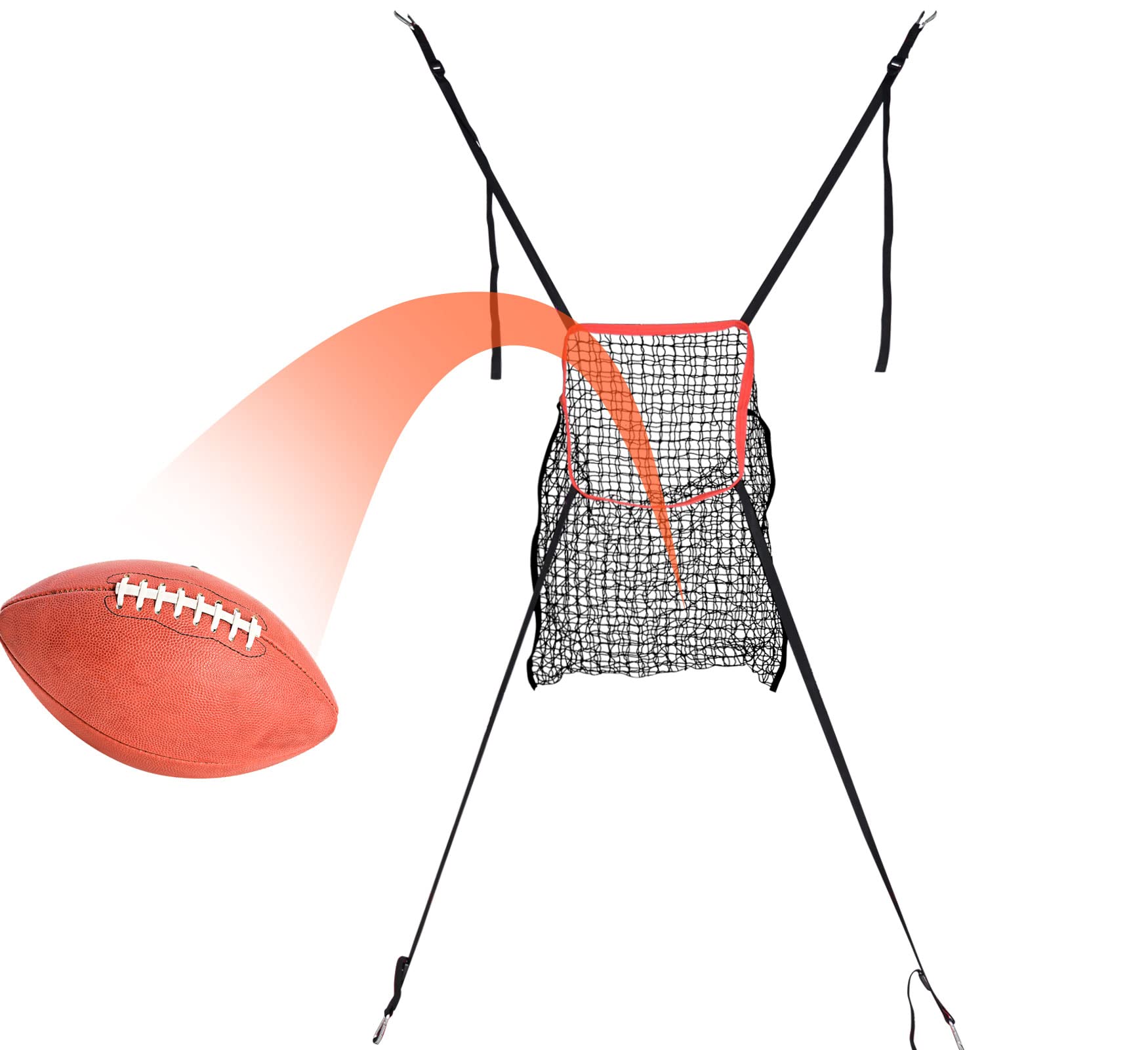 Football Kicking Cage net, Football Target Throwing net for Kicking, Adjustable Football Target Pocket net, 12x12in Strike Zone Attachment Only, Football Soccer Training Equipment.