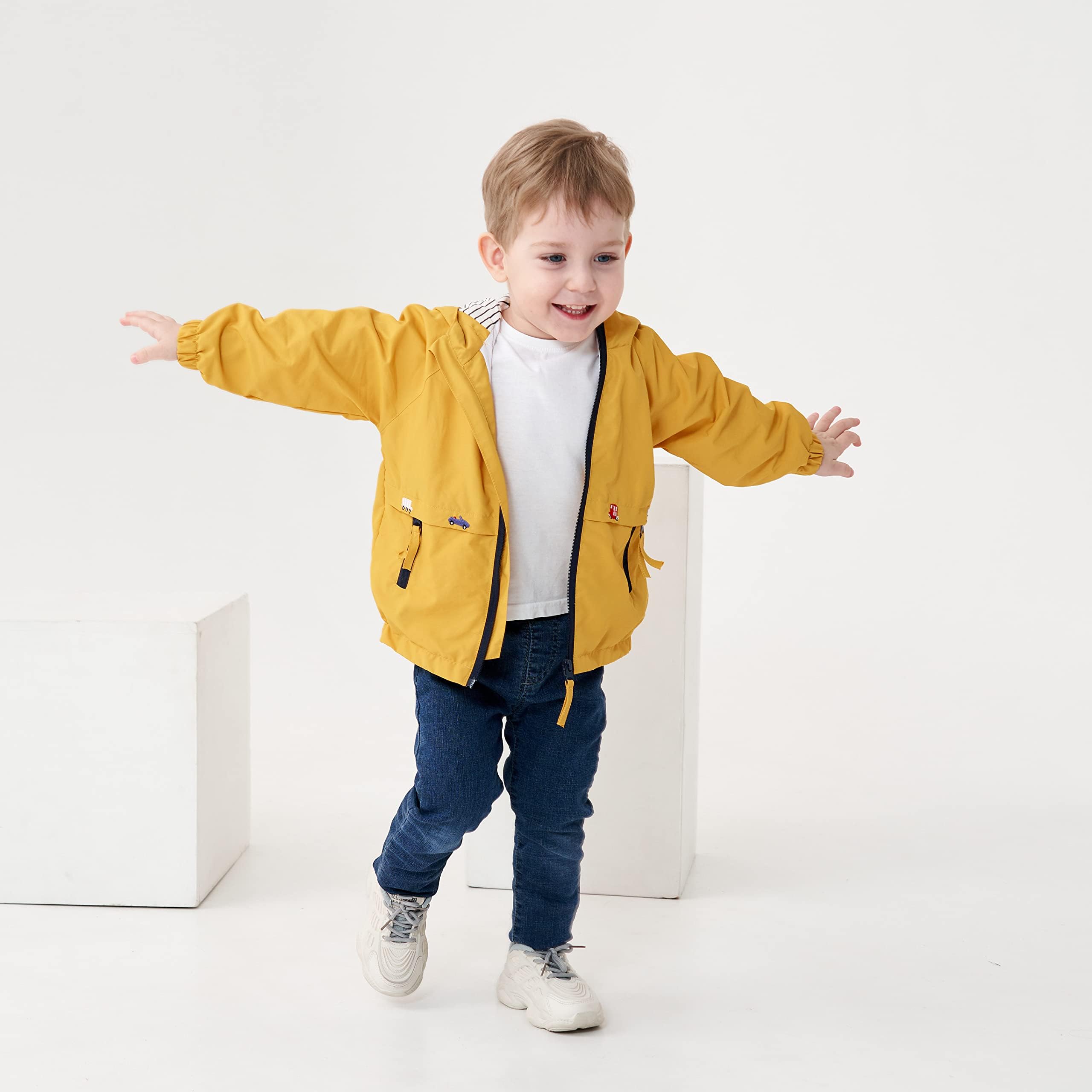Volunboy Niños Chaqueta Cortavientos, Bebe Impresión Abrigos Prueba Viento Cazadora