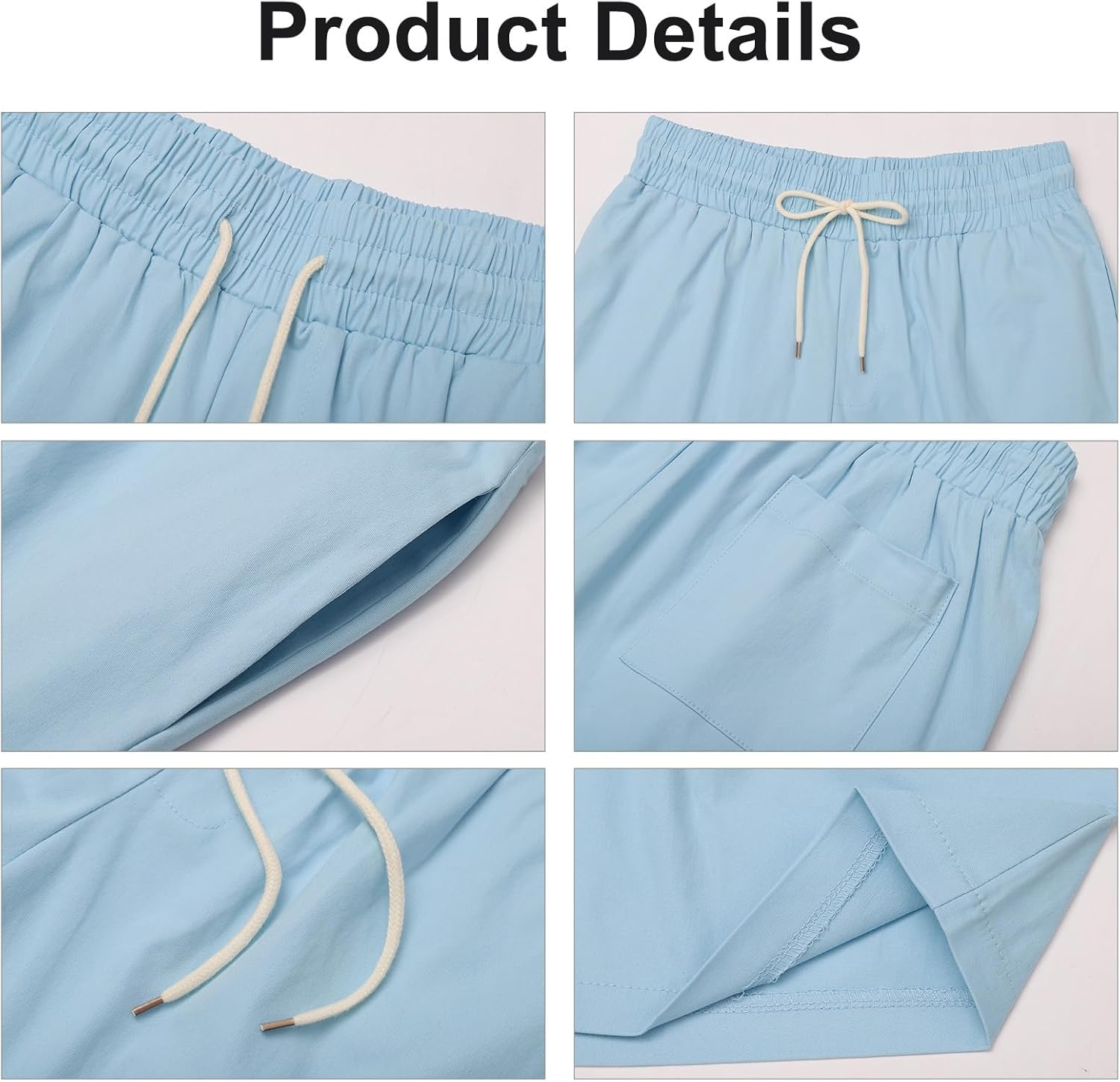 Oymyakon Men's 5 Inch Shorts Cotton Casual Shorts Summer Classic Fit Elastic Waist Workout Short with Pockets - Image 4