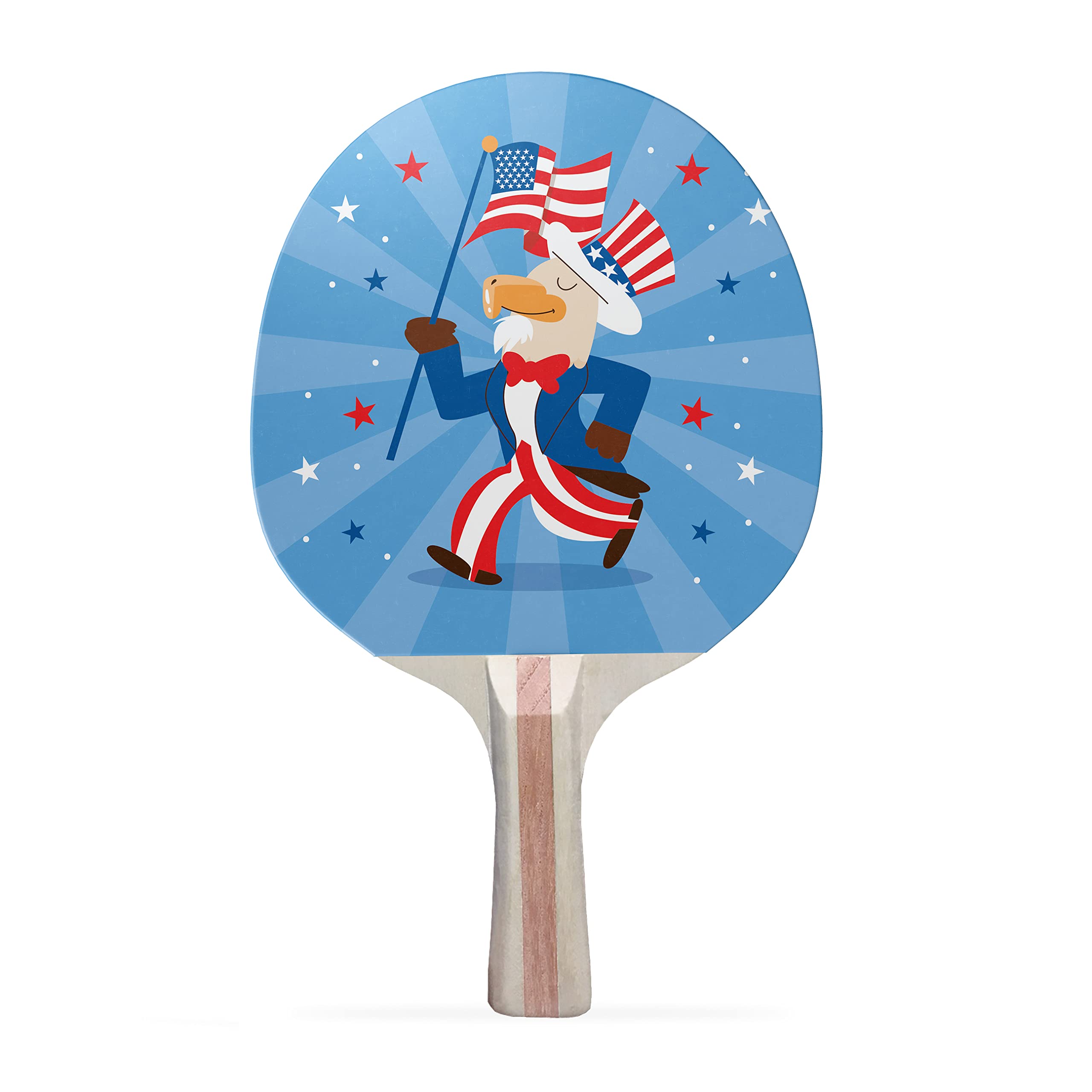 TigerTail Sports USA Eagle Colorful Design Ping Pong Paddle, Premium 5 Ply Table Tennis Racket (Red on Back)