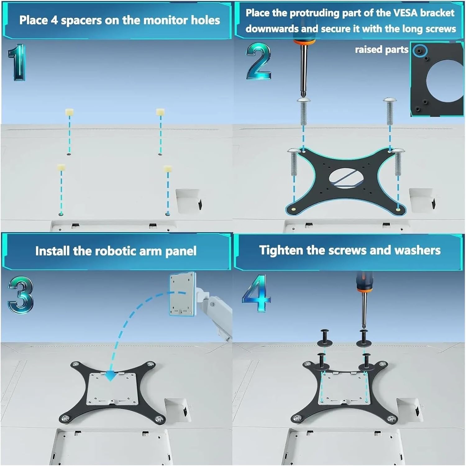 VESA Adapter，Compatible for Samsung Smart Monitor 43" M7 M70F M70D LS43DM702UUXEN LS43FM702UMXUE S43DM702UM S43FM702UU Wall Mount S43FM702(Black)