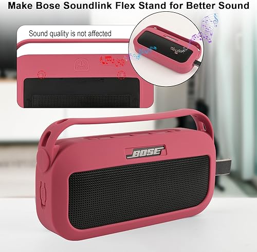Miniatura 4 de TXEsign Bose SoundLink Flex - Funda de silicona para altavoz portátil Bose SoundLink Flex con Bluetooth, funda protectora de viaje con asa para Bose