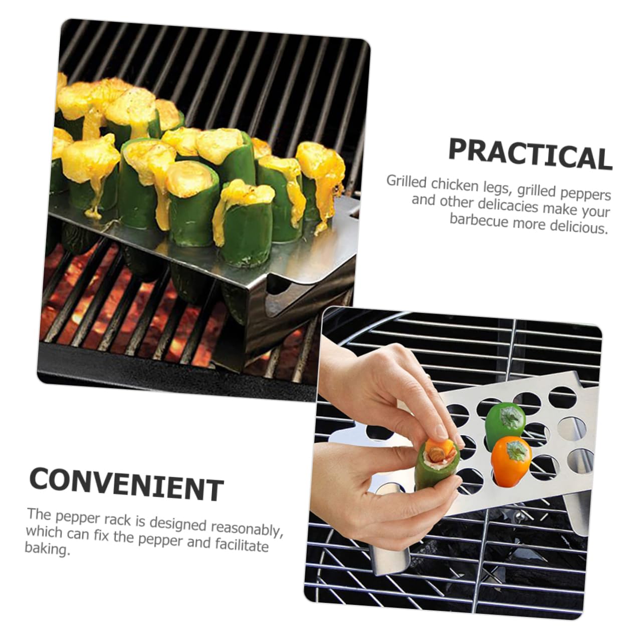 Soporte con Acero de Pimienta Parrilla Inoxidable para Descorazonador Herramienta Multifuncional Barbacoa y Cocina, Adecuado para Muslos de Pollo