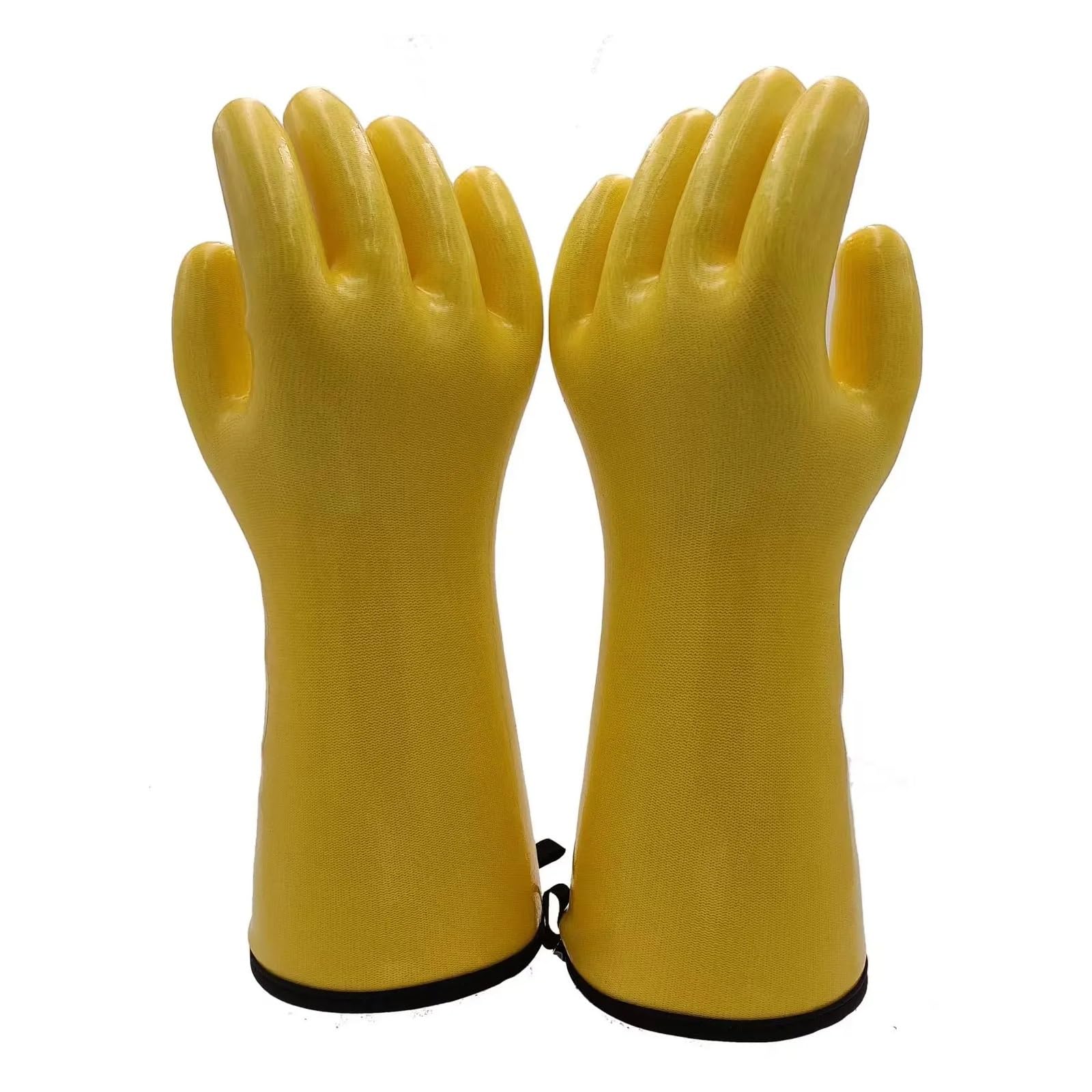 Guanti da forno in silicone liquido alimentare, guanti BBQ impermeabili | Silicone liquido alimentare, cotone e canvas, fodera traspirante, nero, grigio bianco