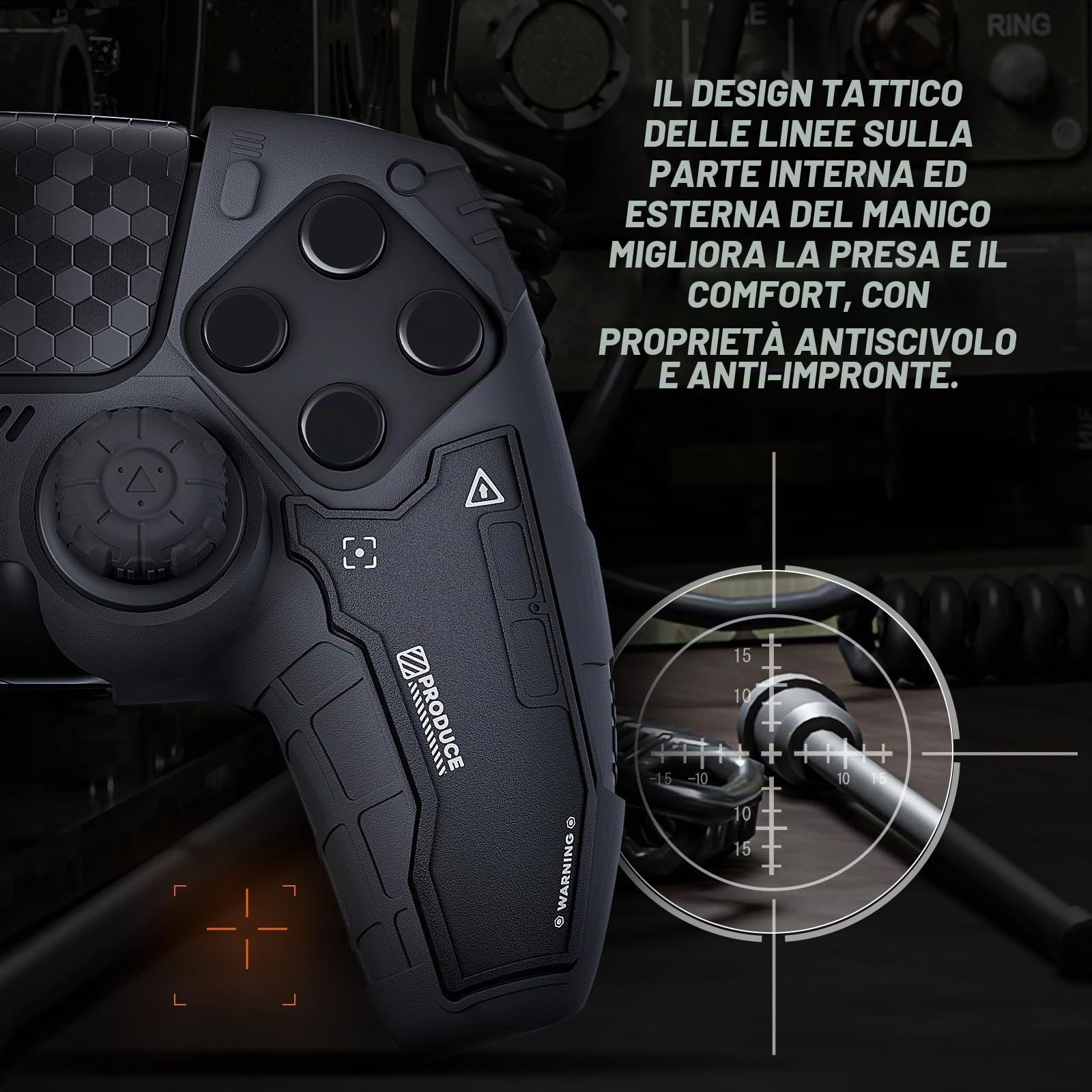 GeekShare Protettivo in silicone anti-scivolo per controller wireless PS5, con 2 pad per i pulsanti e 2 adesivi, colore: nero