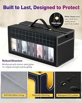 Mtg Commander Deck Box with Handle, 8Removable Deck Modular and 3Dice Trays