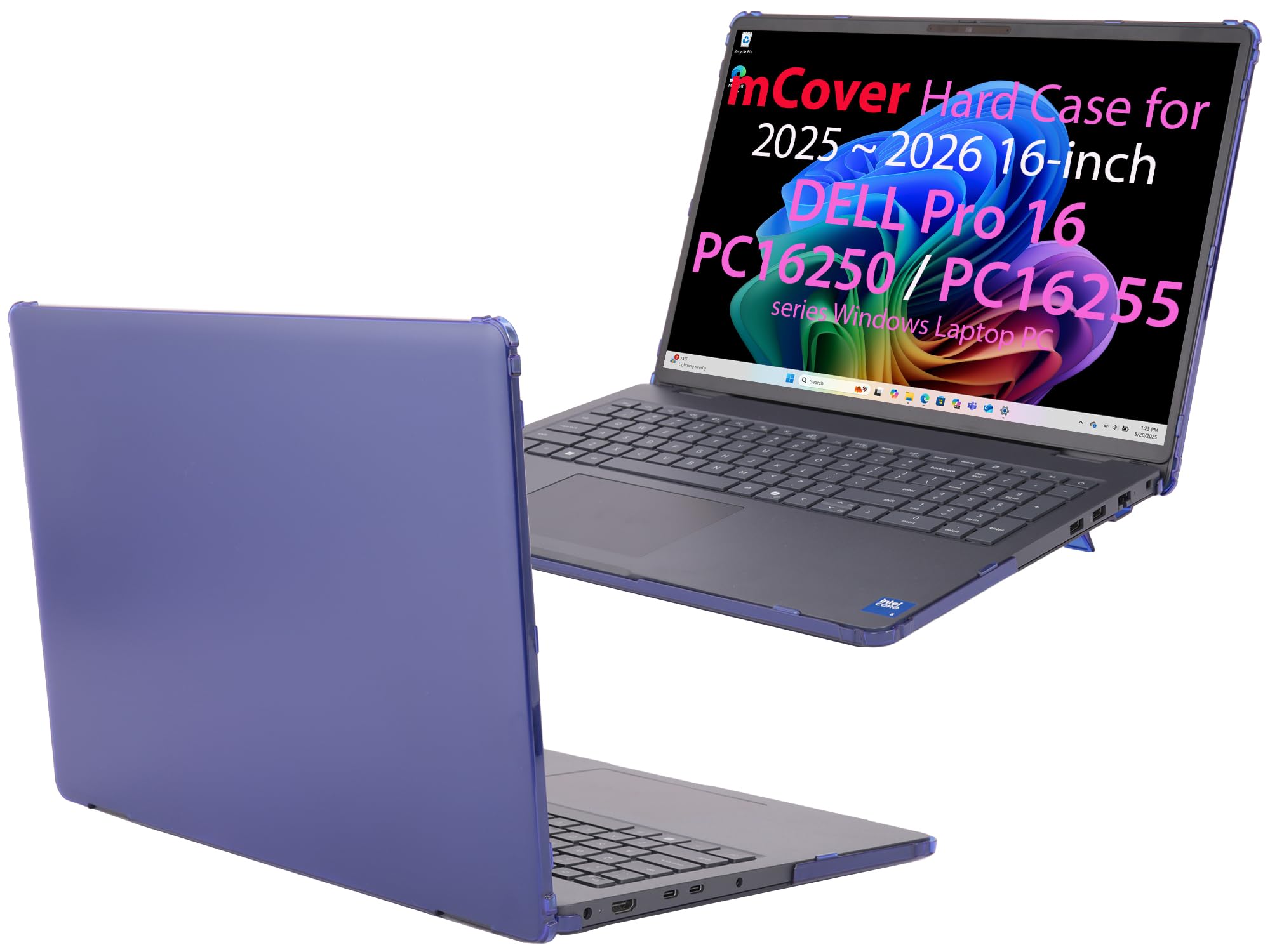 Coque mCover Dell Pro 16 PC16250 PC16255 rigide bleue pour ordinateur Windows 2025 2026 - 8