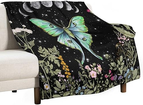 Miniatura 132 de Manta de tiro floral retro de los años 70, estilo bohemio, ondulado, geométrico, hippie, lindas flores, amarillo y naranja, manta con estampado