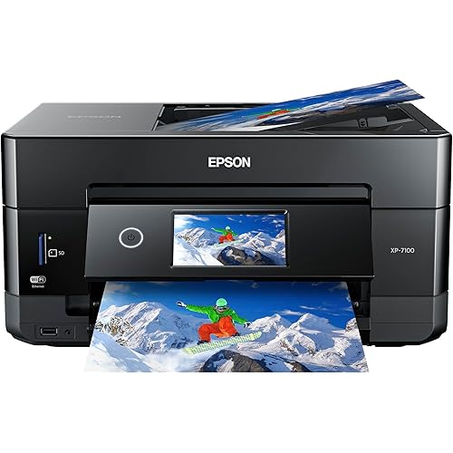 Epson Expression Premium XP-7100 Wireless Color Photo Printer with ADF, Scanner and Copier, Black, Small