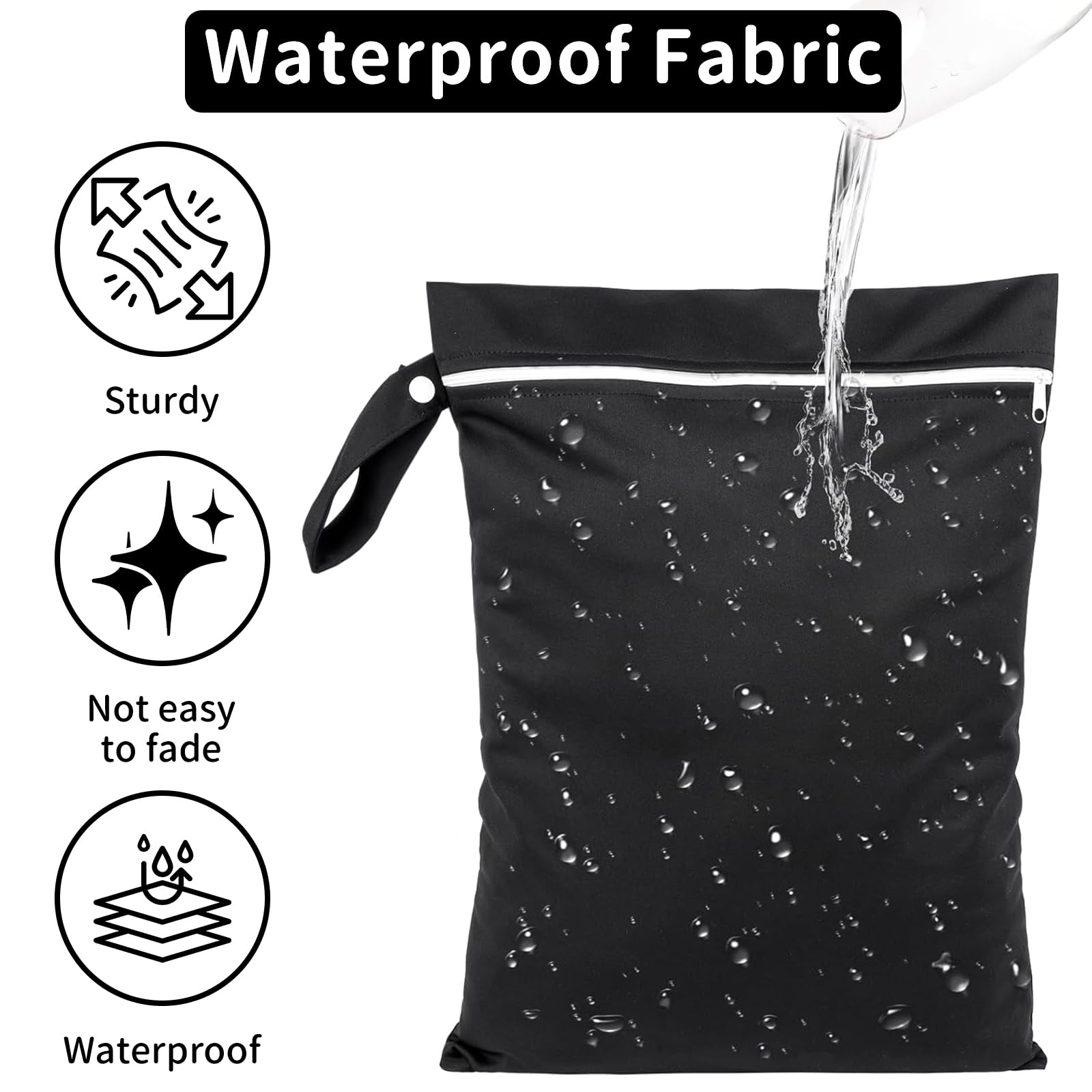 MOLIMOLI 2 pezzi borsa bagnata impermeabile 40x30 cm per costumi da bagno con cerniera spiaggia