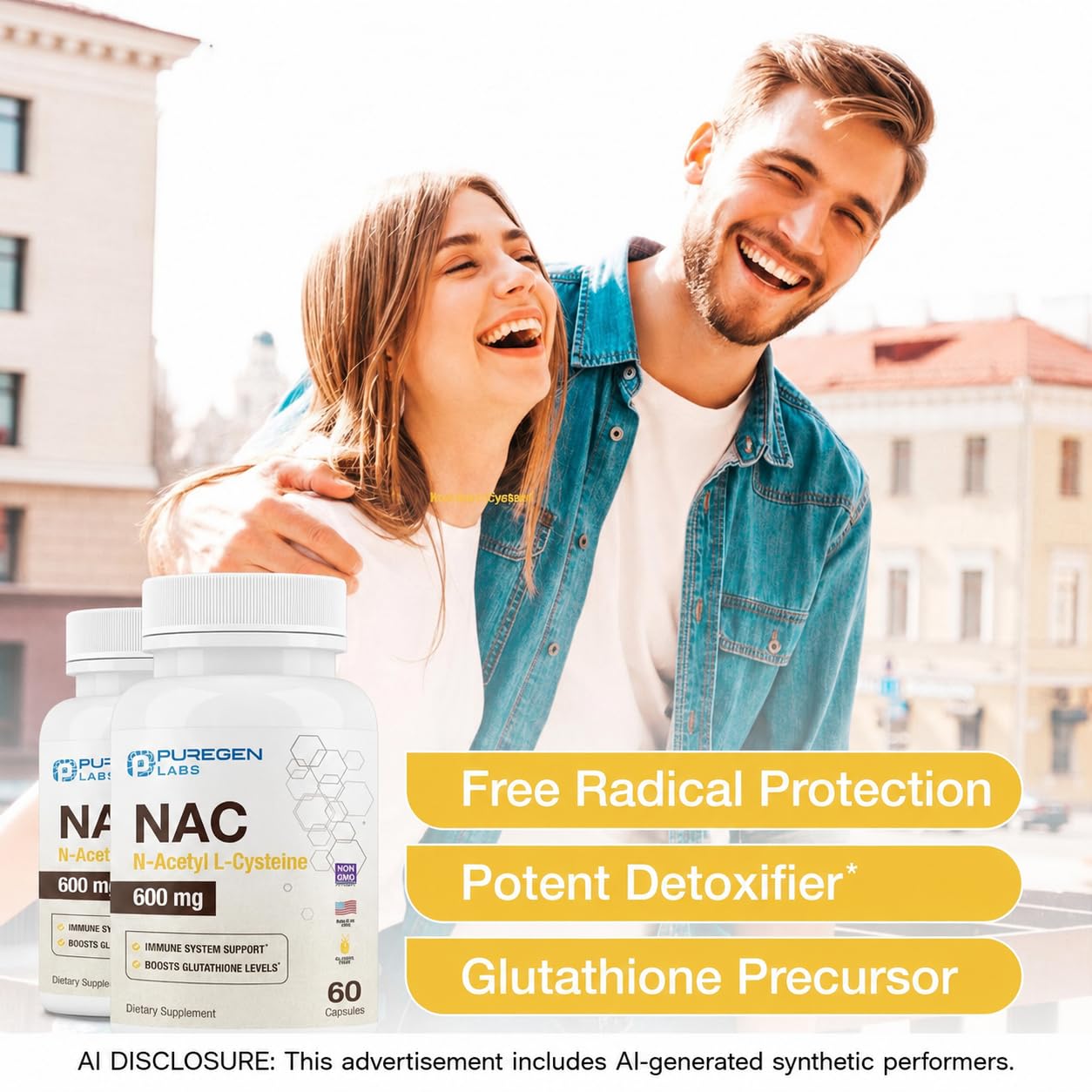 Puregen Labs Antioxidant Support, N-Acetyl-L-Cysteine (NAC) 600mg — Amazon image 4