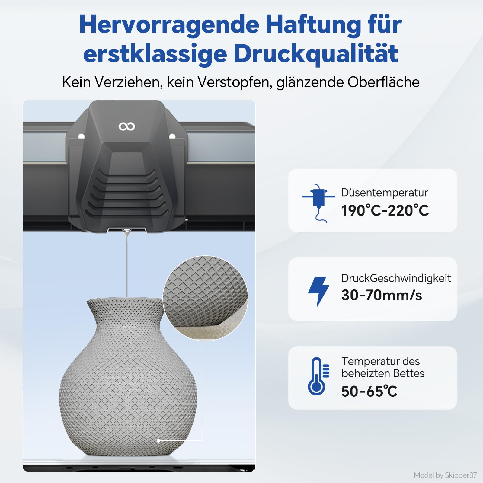 DEEPLEE PLA Filament 1.75mm 4kg (1KG/Spool) Maßgenauigkeit +/- 0,02 mm Weiß für FDM 3D Drucker