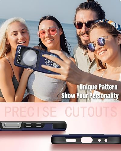 Miniatura 6 de Funda 2 en 1 para Samsung Galaxy Z Flip 5, funda de astronauta para niños, linda funda de teléfono para mujeres, diseño de dibujos animados con