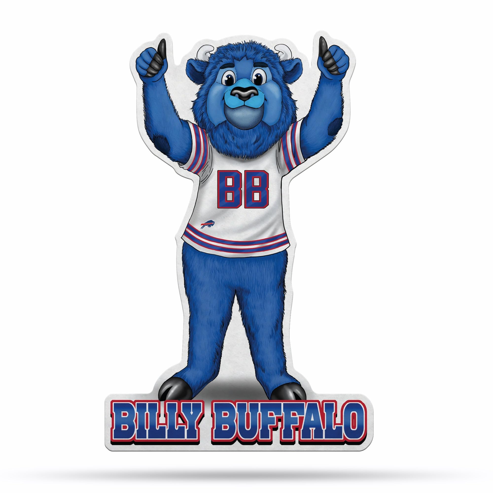 Rico Industries NFL Buffalo Bills Mascot Shape Cut Pennant - Home and Living Room Décor - Soft Felt EZ to Hang