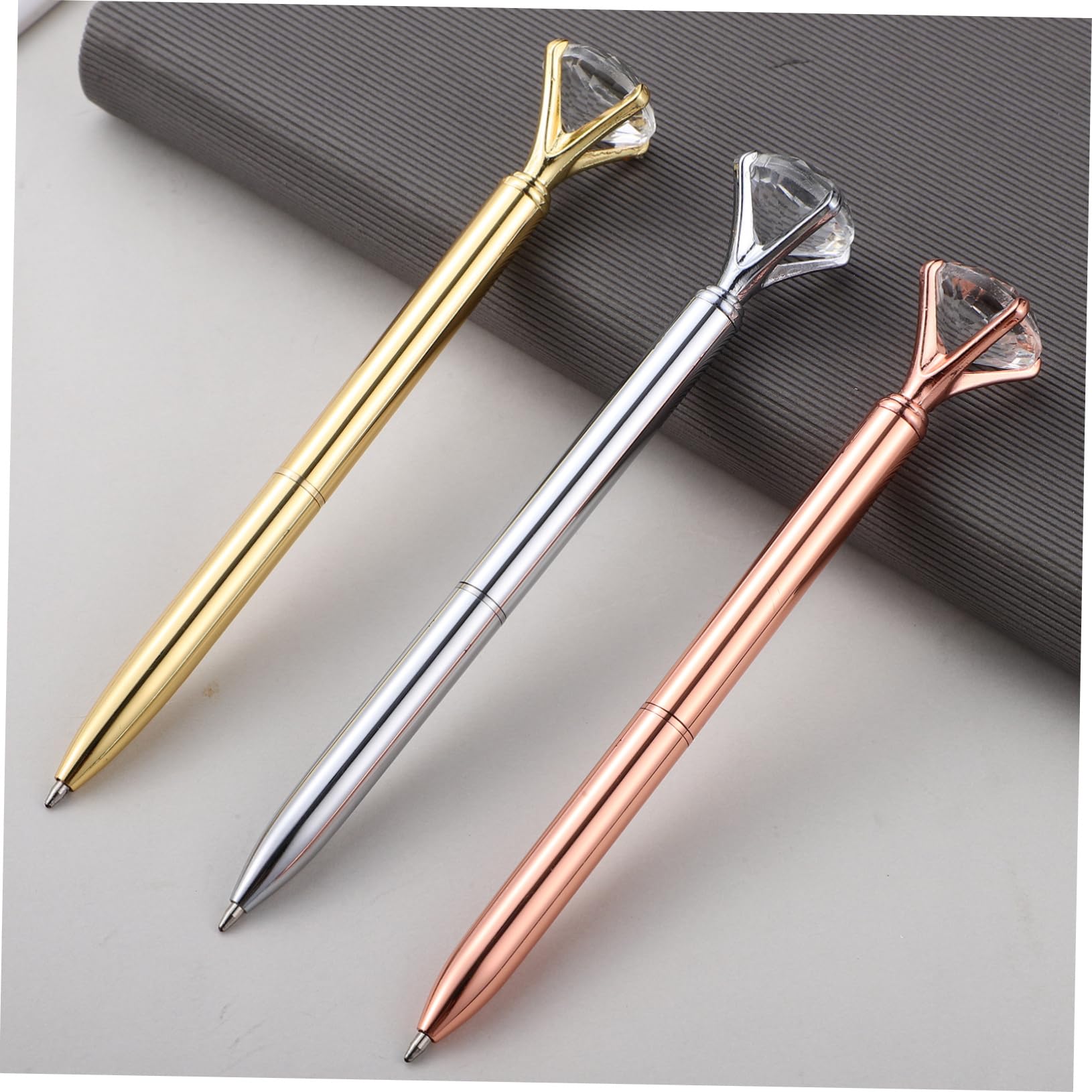 jojofuny 6pcs Diamond Ballpoint Pens Fountain Pen Office Decor s with Diamonds on Top Stress Ball Bridal Shower s Office s for Women Writing Tool Metal - Image 4