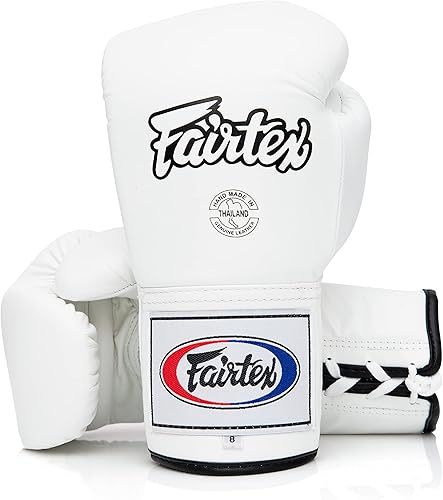 Fairtex Guantes de cuero hechos a mano BGL6  Cierre de puño óptimo con un diseño de pulgar bloqueado  Cuero premium  Espuma de triple capa  Cierre