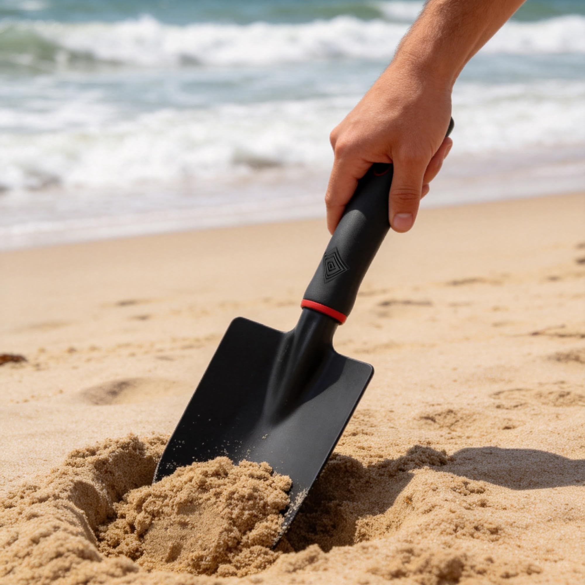 4-teilig Gartenwerkzeug Set, Schwarz Gartenschaufel Klein 2-in-1 Hacke 5-Zinken Rechen Gartengeräte, Gartenarbeit Set Zubehör für Gartenarbeit Strandausflüge als Geschenke