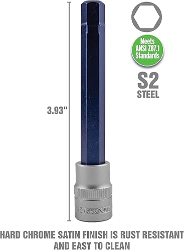 Miniatura 6 de OEMTOOLS 23902 - Juego de llaves hexagonales largas magnéticas SAE de 12 piezas, juego de llaves Allen, llaves hexagonales, 14 pulgadas y 38