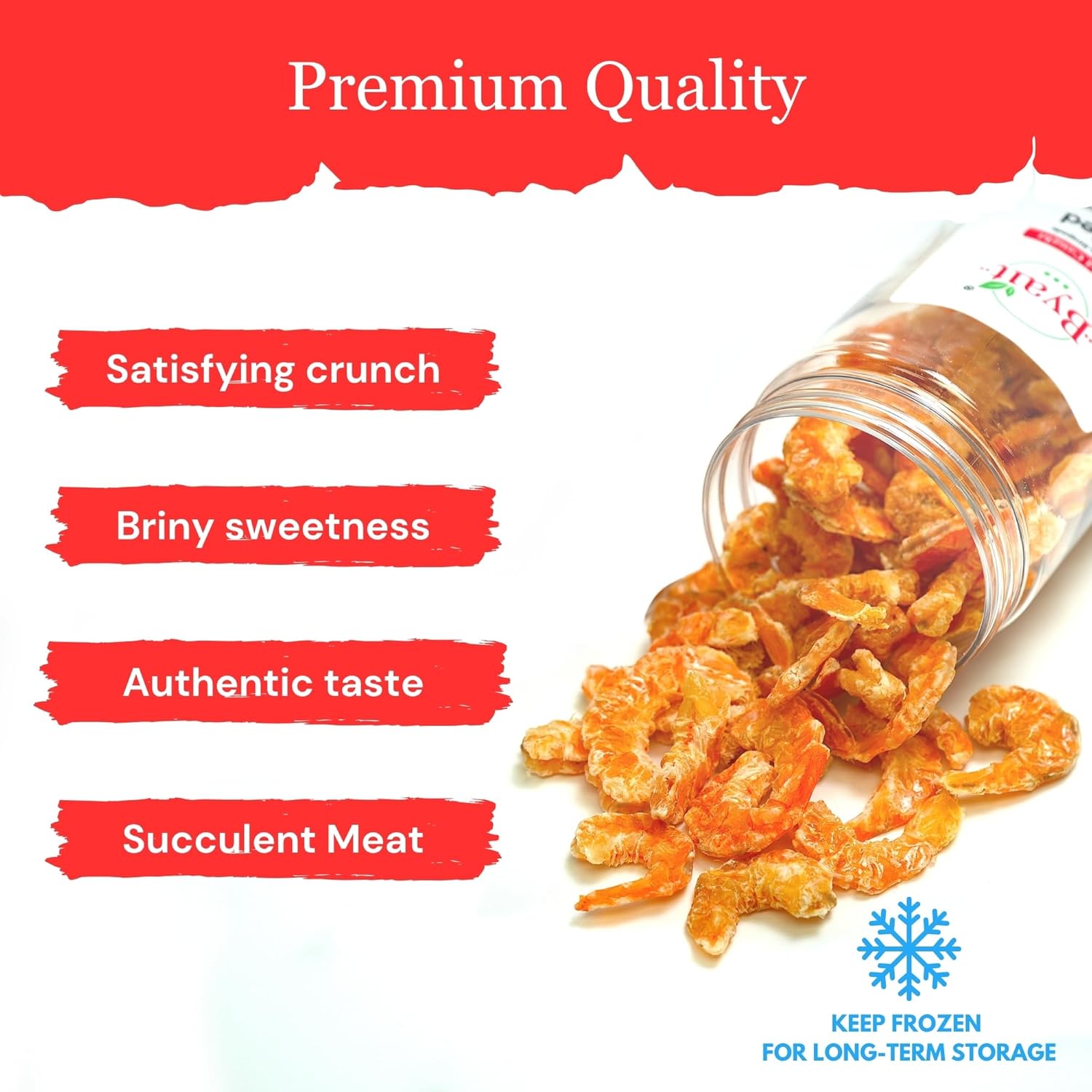 Byait Dried Louisiana Shrimp 5.2 Oz, Approx. 230 Pieces, Premium Wild-Caught Shrimp, Fresh-Caught & Dehydrated for Snacks, Seafood Salad, Pad Thai, Ramen Toppings, or Soup, MSG-Free, Non-GMO
