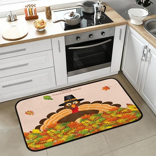 Kitchen Rugs Maple Turkey Non Slip Absorbent Kitchen Mat Washable Rug 39 x 20 Inch Suitable for Entrance Bedroom Living Room Dining Room Kitchen