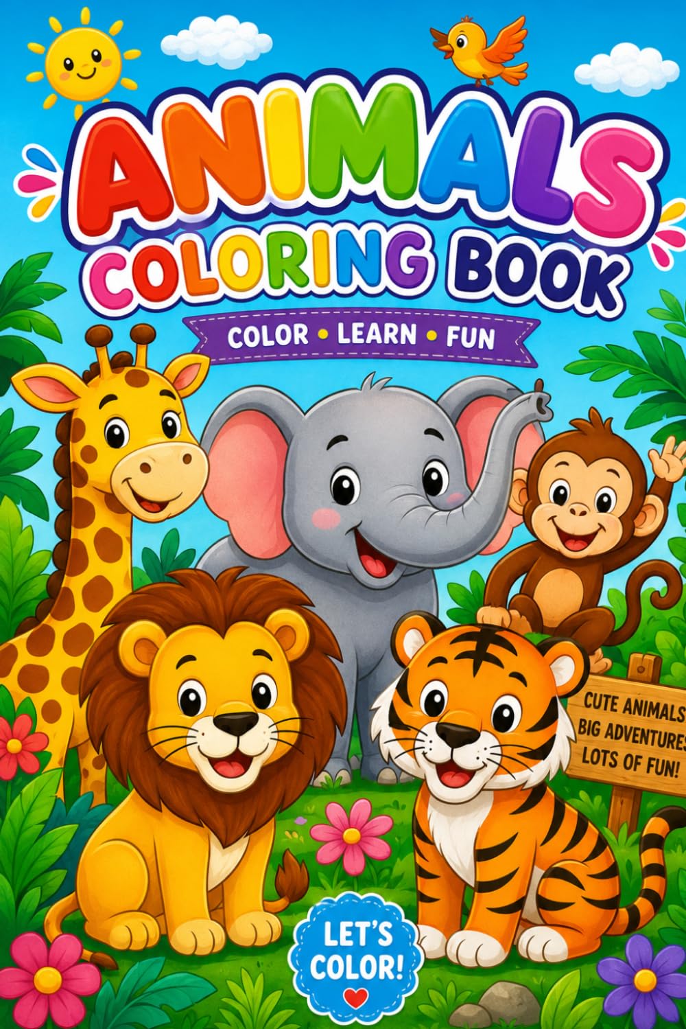 ANIMALS COLORING BOOK: COLOR, LEARN. FUN