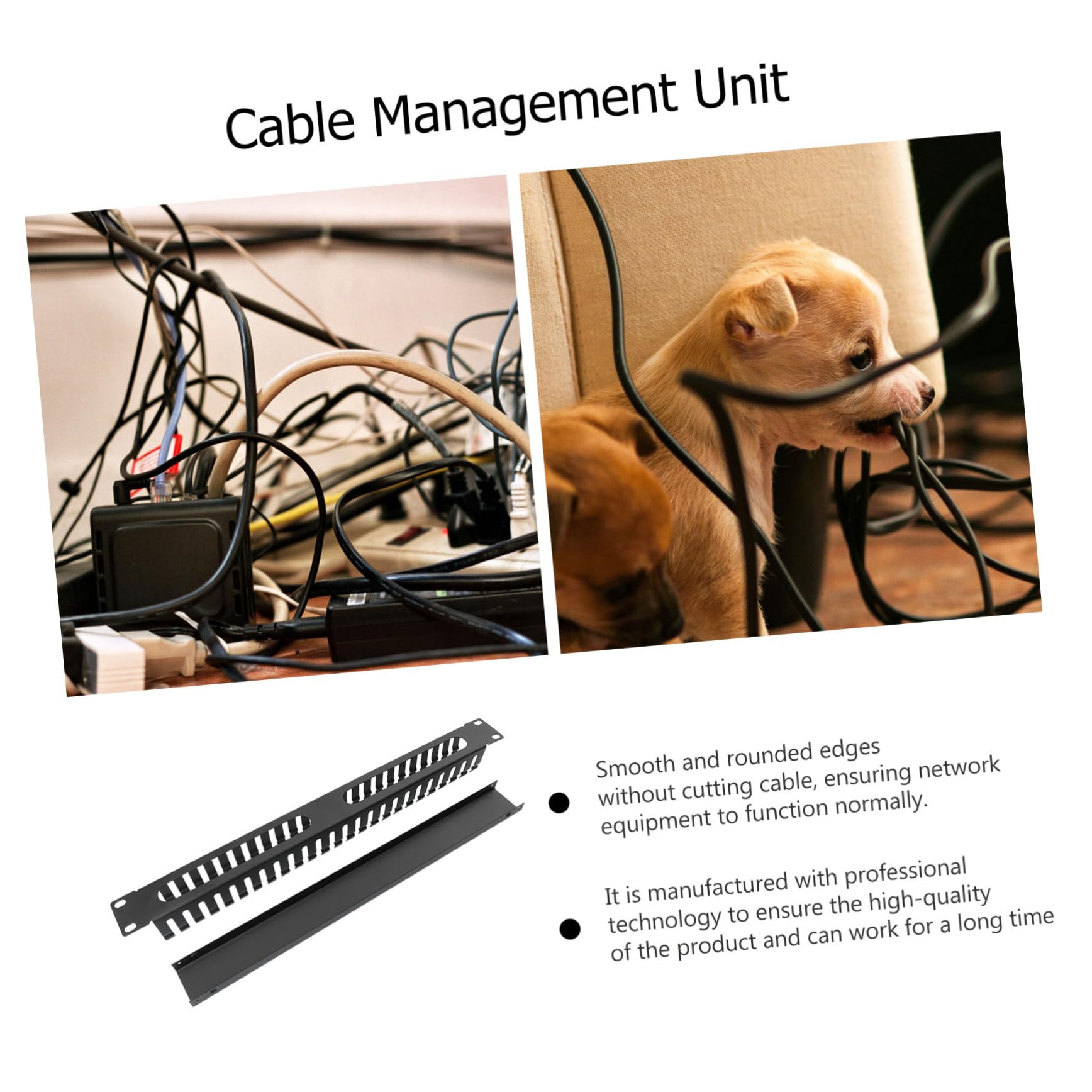 24-port Rack Kabelorganisator aus Kaltgewalztem Stahl, Schwarz