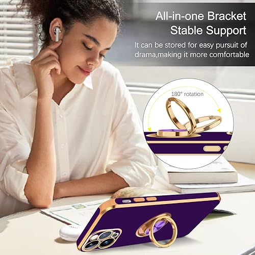 Miniatura 5 de BENTOBEN Funda para iPhone 13 Pro, iPhone 13 Pro con soporte de anillo de 360 con soporte de anillo de 360, soporte magnético para automóvil,