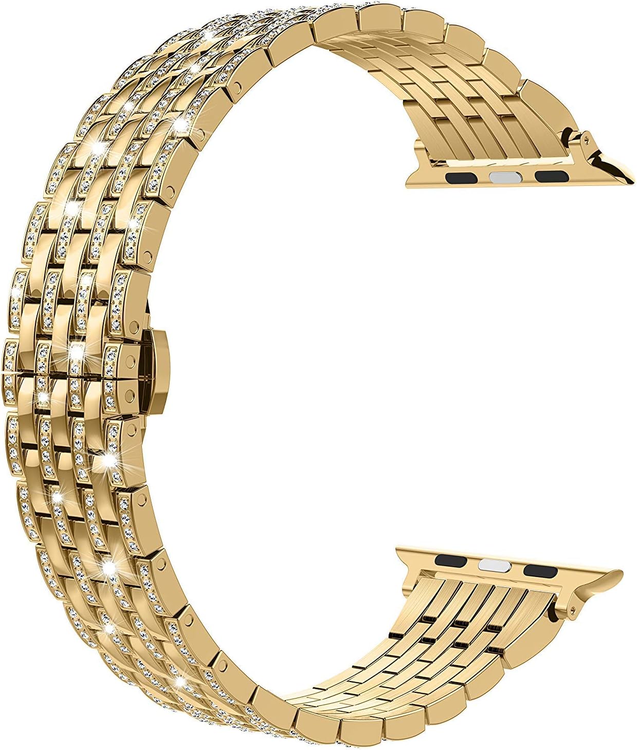 Rhinestone Diamond Watch Bands Stainless Steel Band Replacement Straps Compatible with Apple Watch Series 10 9 8 7 6 5 4 3 2 SE Ultra