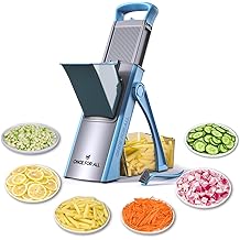 ONCE FOR ALL Upgrade Safe Mandoline Slicer Plus, Biger Size, Adjustable Vegetable Food Chopper Potato Fries Cutter, Detachable Blade, Kitchen Chopping Artifact, Gift (SkyBlue)