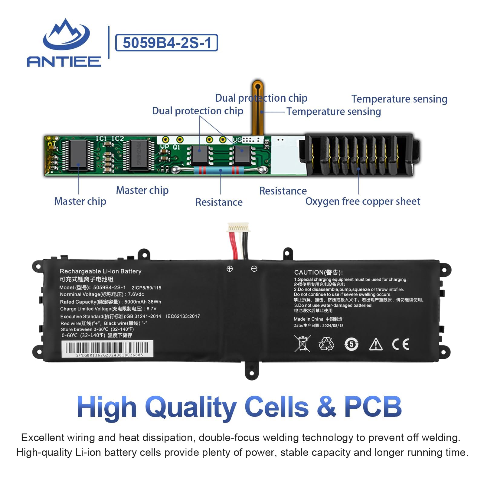 ANTIEE 5059B4-2S-1 Laptop Batteria per Chuwi GemiBook 13.3inch CWI528