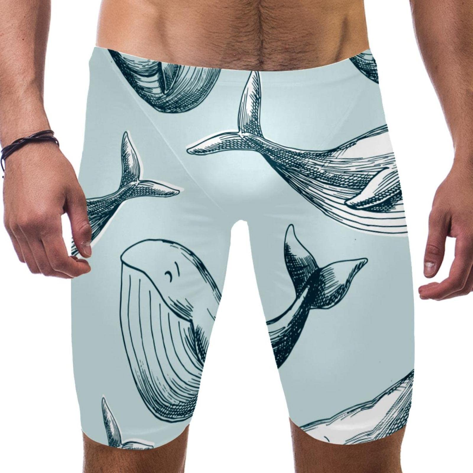 Bañador jammers azul ballena de entrenamiento para hombre con tejido deportivo de resistencia 7