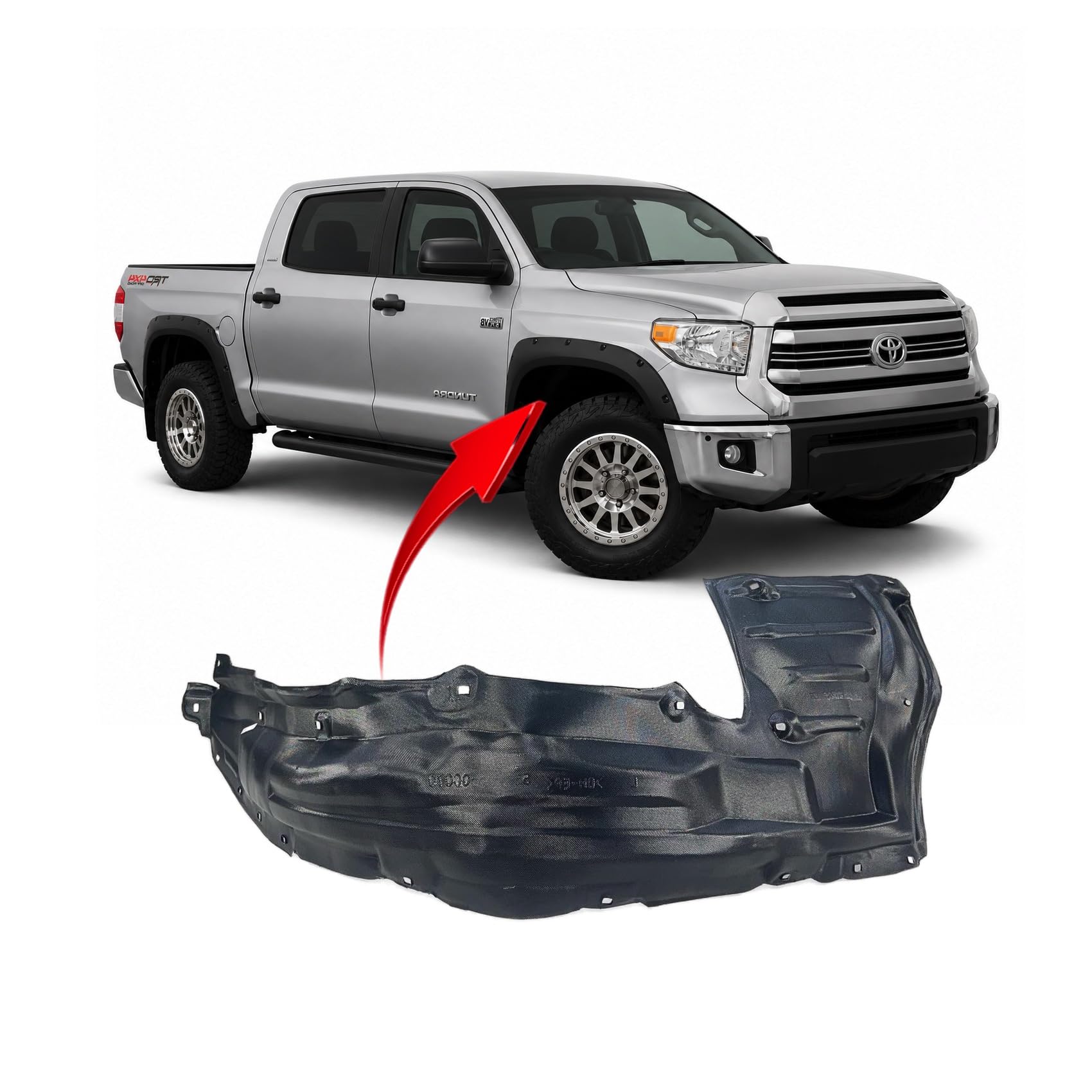 FitParts Compatible with Toyota Tundra 2014–2021 Front Right Fender Liner