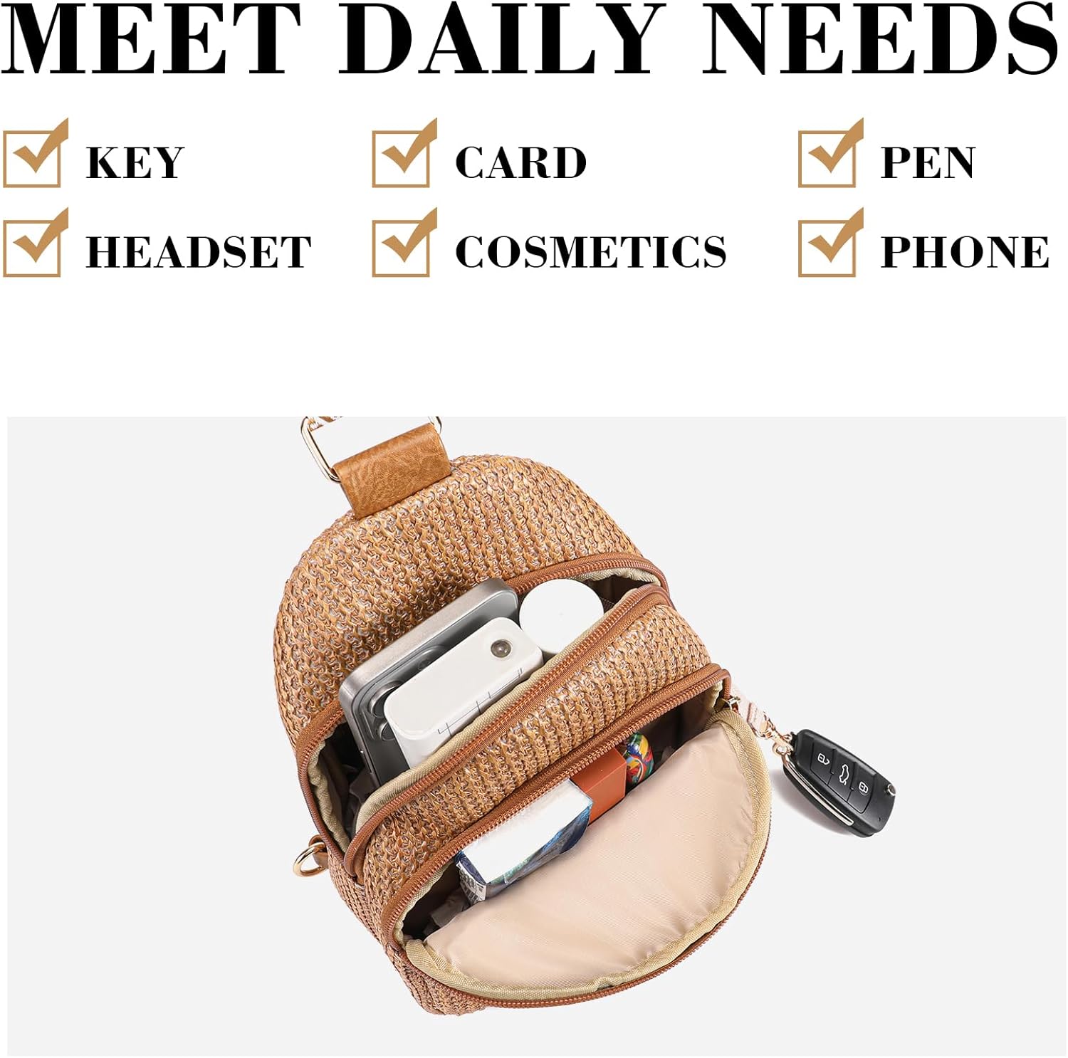 Faux Straw Purse Anti Theft Summer Small Sling Bag Raffia Woven RFID Crossbody Bags for Women Hawaiian Beach Travel - Image 4