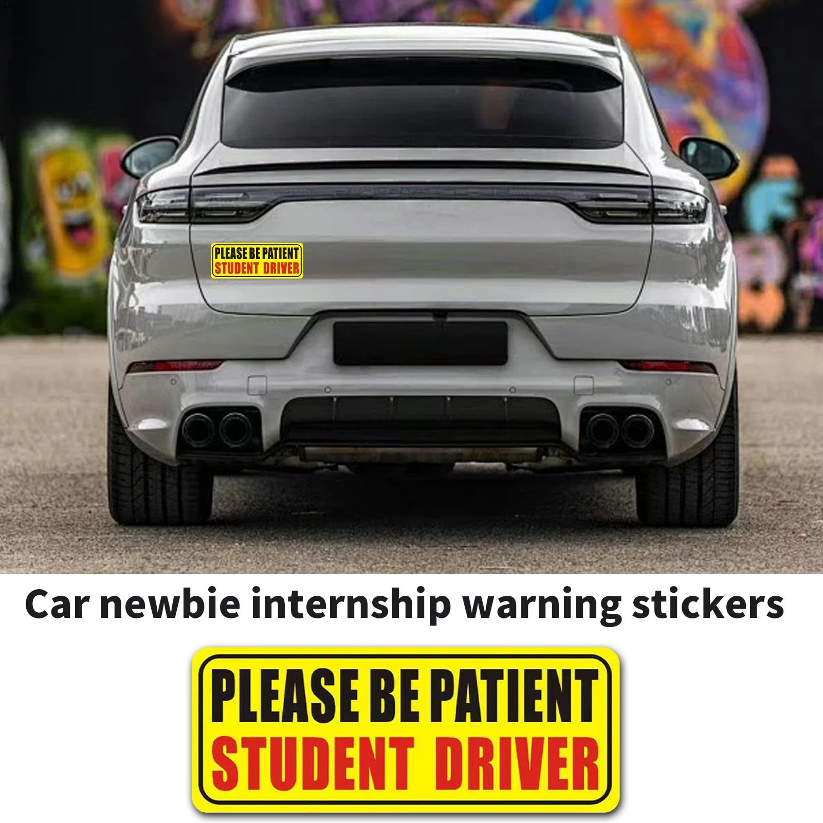 Magnete per auto con scritta in lingua inglese "Student Driver", adesivo riflettente per conducenti principianti con scritta "Please Be Patient Student Driver", per esterni rimovibili, 22,9