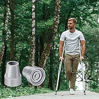 Vista 5 de Puntas de muletas de 7/8 pulgadas, accesorios de goma de alta resistencia, puntas de caña de goma, paquete de 4