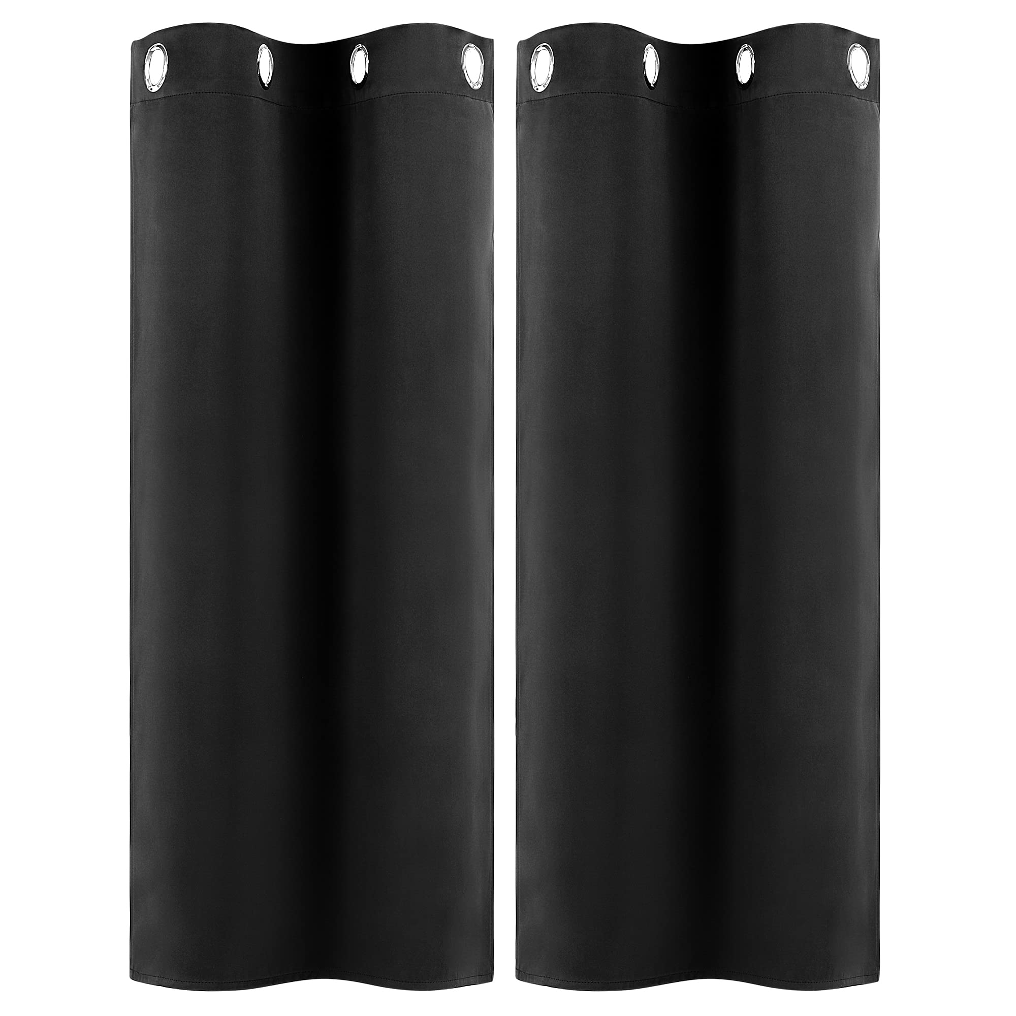 Rideaux courts opaques noirs 114x66cm rideaux de bistro modernes à œillets