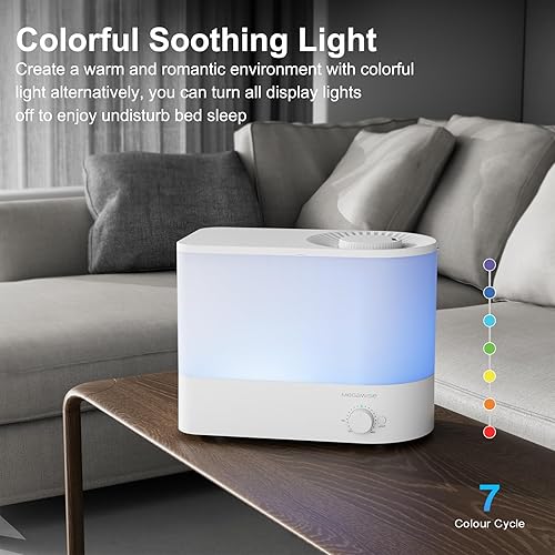 Miniatura 7 de MEGAWISE Serie de humidificadores de gran capacidad 2024 (blanco, 6 litros)