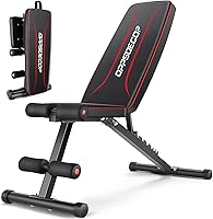 OPPSDECOR 660LBS Foldable Weight Bench - 8-Position Adjustable Incline/Decline/Flat for Full Body Home Gym Workouts