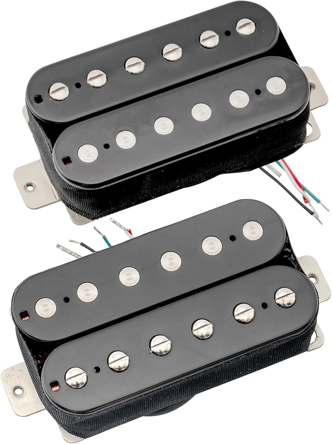 Artec HBA115 Alnico 5 Uncovered Humbucker Electric Guitar Neck Bridge Pickups Set, Black