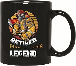 Gift for Retired Firefighter Fireman Hero Fire Service Legend 11oz 15oz Black Coffee Mug