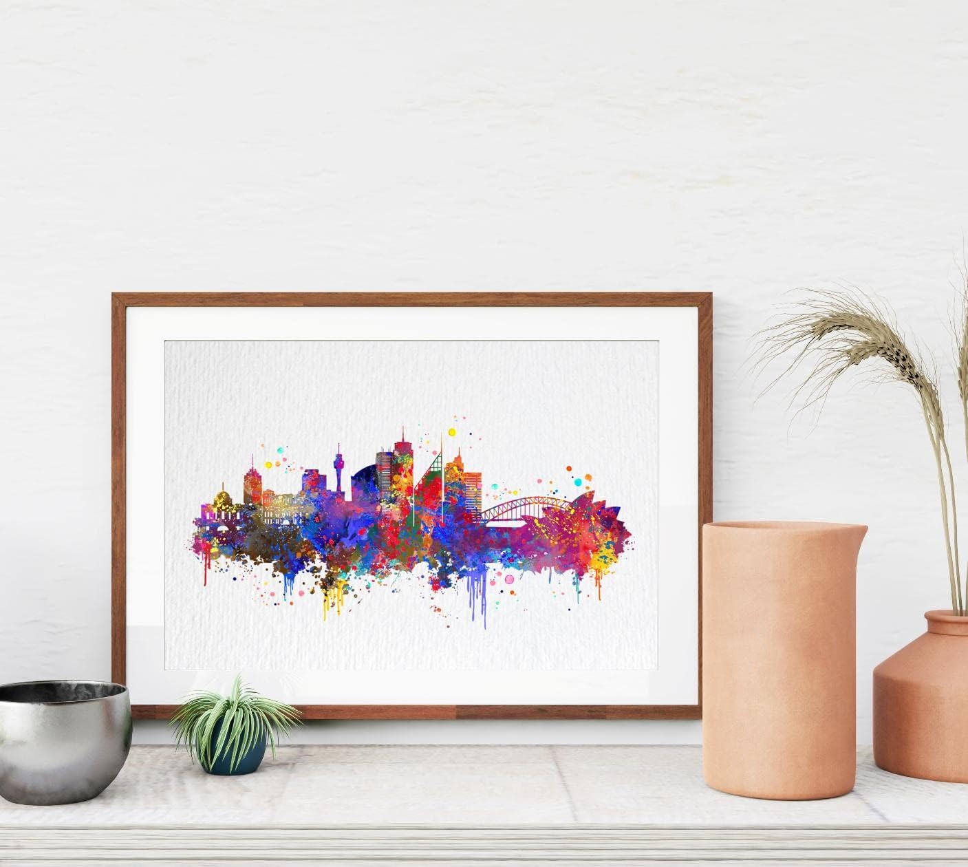 Dignovel Studios 11X14 Unframed Sydney Australia Skyline Watercolor Art Print Poster Cityscape Decor Wedding Housewarming Wall Decor Home Decor Wall Hanging DN755