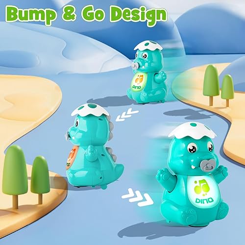 Miniatura 4 de Tacobear Juguetes para gatear para bebés de 6 a 12 años, 12 a 18 meses, juguetes de luz musical para bailar con dinosaurios, juguetes para aprender