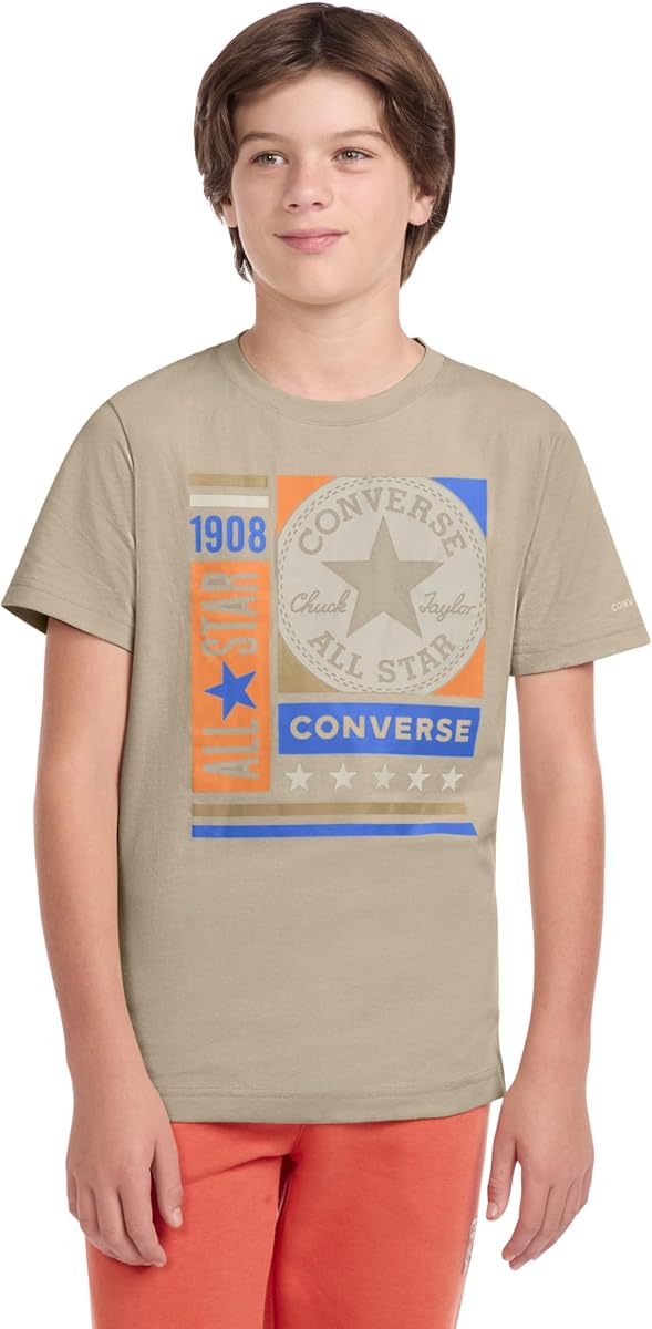 Converse Camiseta gráfica con logotipo múltiple para niño